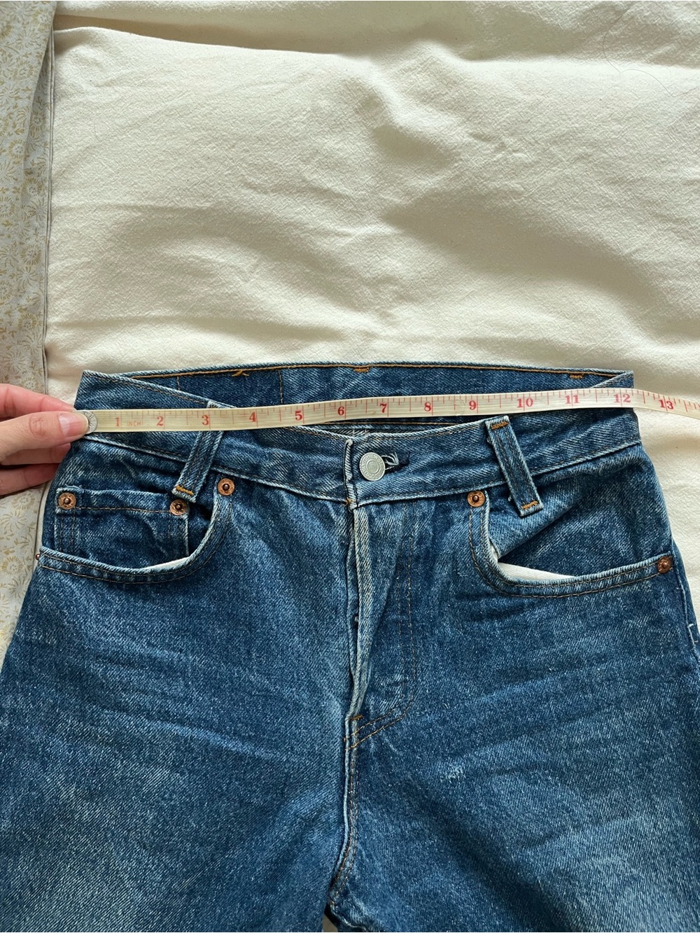 Vintage 701 501 Levi’s. Perfect Blue Denim. Size 25. Original hem. USA